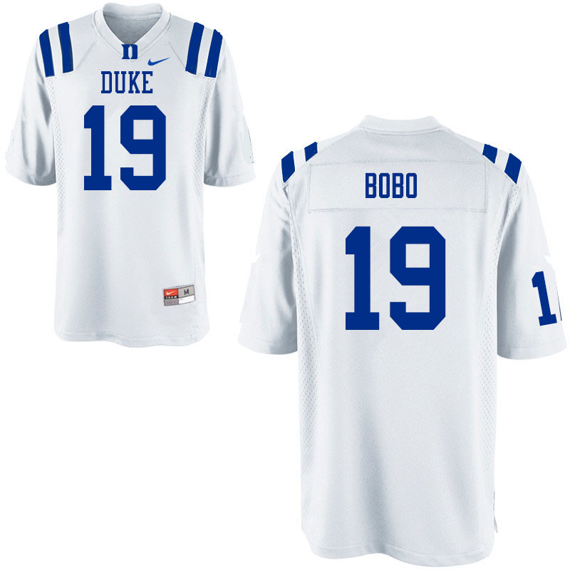 Men #19 Jake Bobo Duke Blue Devils College Football Jerseys Sale-White